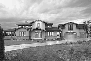 Exterior - Front Elevation 3 for Craftsman House Plan #1042-1 - 4 bed, 3.5 bath