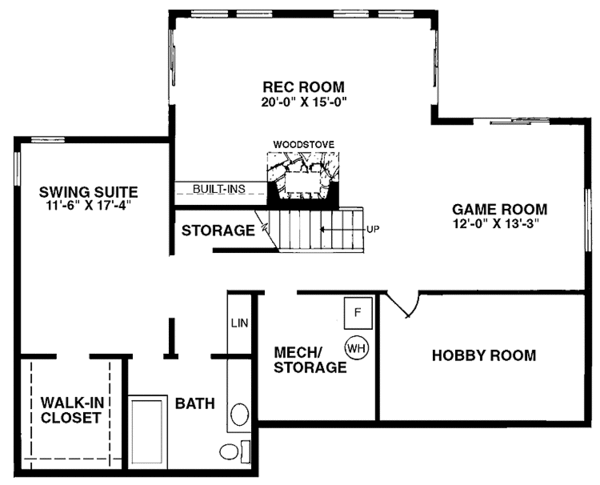 Dream House Plan - Contemporary Floor Plan - Lower Floor Plan #320-1195