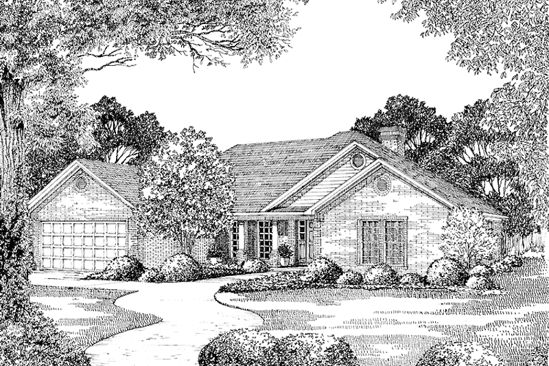 Architectural House Design - Country Exterior - Front Elevation Plan #17-2640