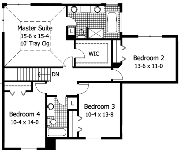 Dream House Plan - Country Floor Plan - Upper Floor Plan #51-893