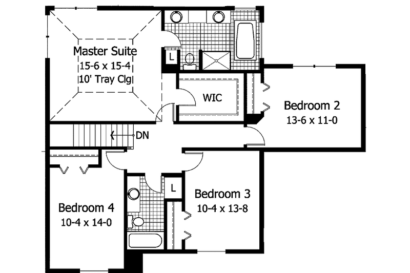 Home Plan - Floor Plan - Upper Floor for Country House Plan #51-893 - 4 bed, 2.5 bath