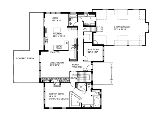 Architectural House Design - Ranch Floor Plan - Main Floor Plan #117-850