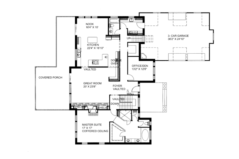 Dream House Plan - Floor Plan - Main Floor for Ranch House Plan #117-850 - 4 bed, 4 bath