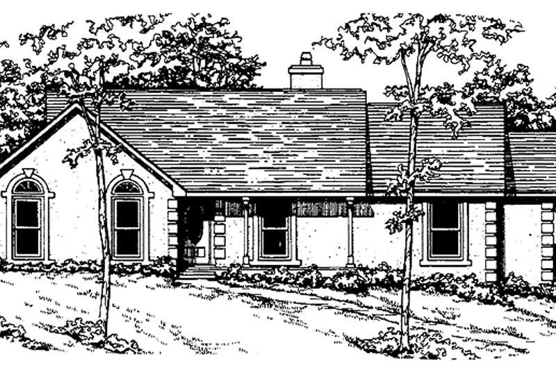House Design - Country Exterior - Front Elevation Plan #30-309
