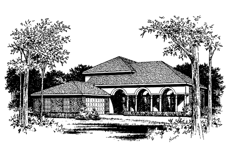Home Plan - Exterior - Front Elevation 3 for European House Plan #15-329 - 4 bed, 4.5 bath