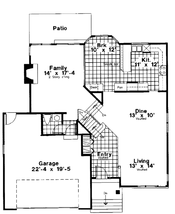 Architectural House Design - Contemporary Floor Plan - Main Floor Plan #300-137