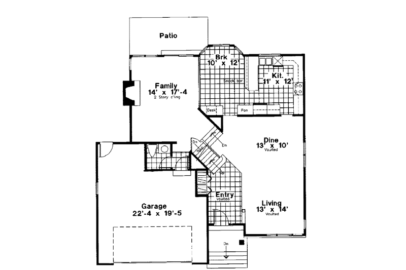 Dream House Plan - Floor Plan - Main Floor for Contemporary House Plan #300-137 - 3 bed, 2.5 bath