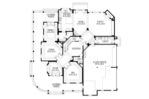 Floor Plan - Main Floor for Country House Plan #132-352 - 4 bed, 4.5 bath