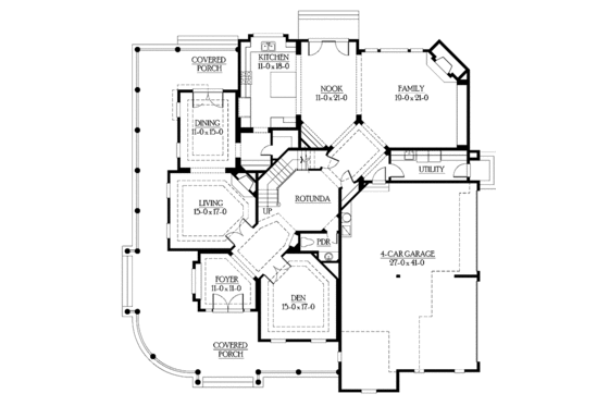 Floor Plan - Main Floor for Country House Plan #132-352 - 4 bed, 4.5 bath