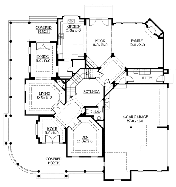 Architectural House Design - Country Floor Plan - Main Floor Plan #132-352
