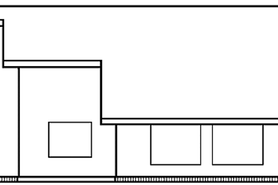 Exterior - Rear Elevation for Ranch House Plan #60-1028 - 1 bed, 2.5 bath