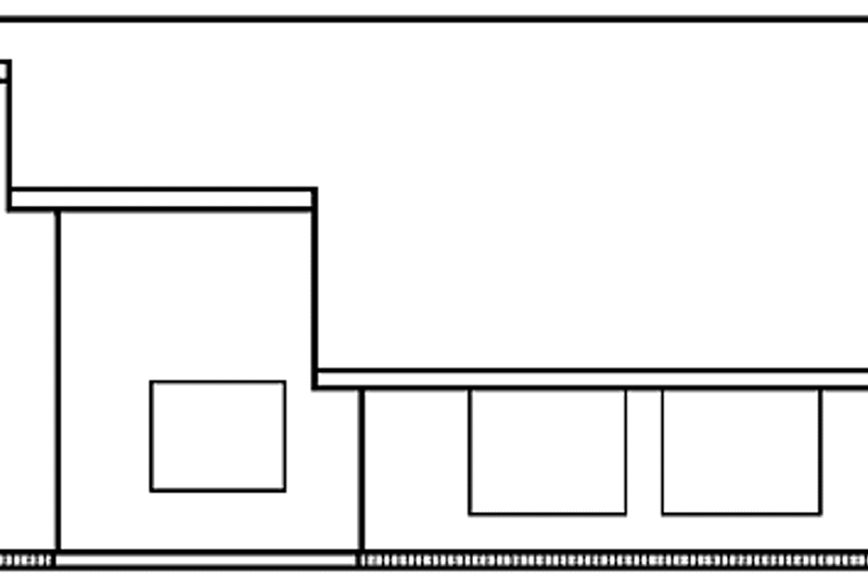 Home Plan - Exterior - Rear Elevation for Ranch House Plan #60-1028 - 1 bed, 2.5 bath