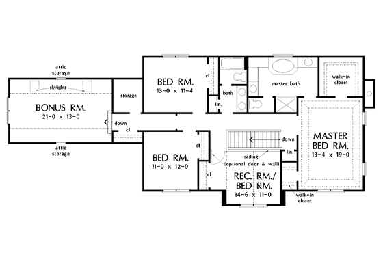Floor Plan - Upper Floor for Country House Plan #929-410 - 4 bed, 2.5 bath