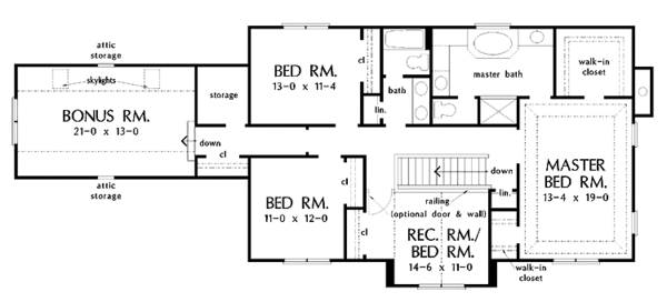 House Blueprint - Country Floor Plan - Upper Floor Plan #929-410