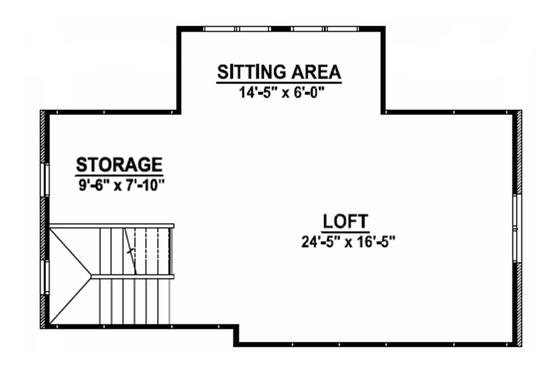Floor Plan - Upper Floor for European House Plan #1064-10, 1 bath