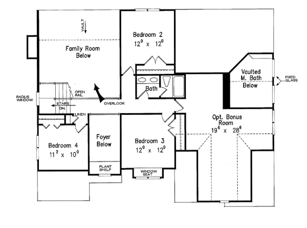 House Design - Traditional Floor Plan - Upper Floor Plan #927-155