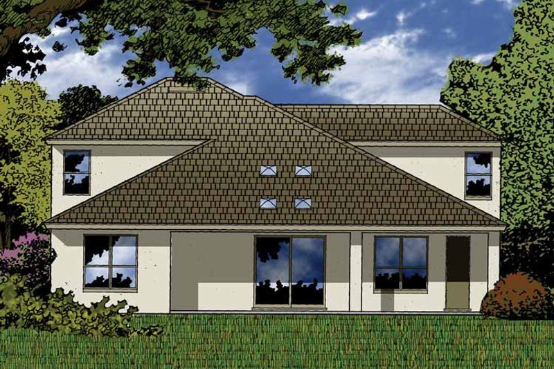 Home Plan - Exterior - Rear Elevation for Contemporary House Plan #1015-49 - 4 bed, 3 bath