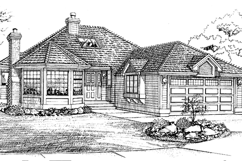 House Blueprint - Craftsman Exterior - Front Elevation Plan #47-735