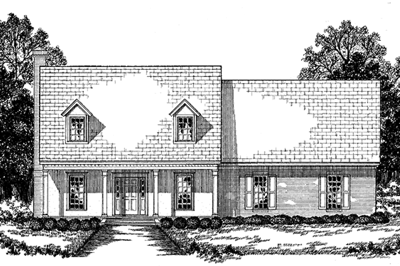 Home Plan - Colonial Exterior - Front Elevation Plan #36-597