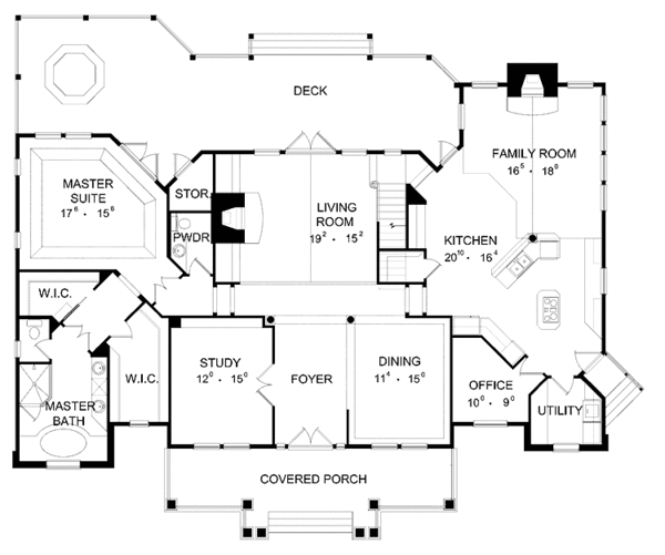 House Plan Design - Craftsman Floor Plan - Main Floor Plan #417-560