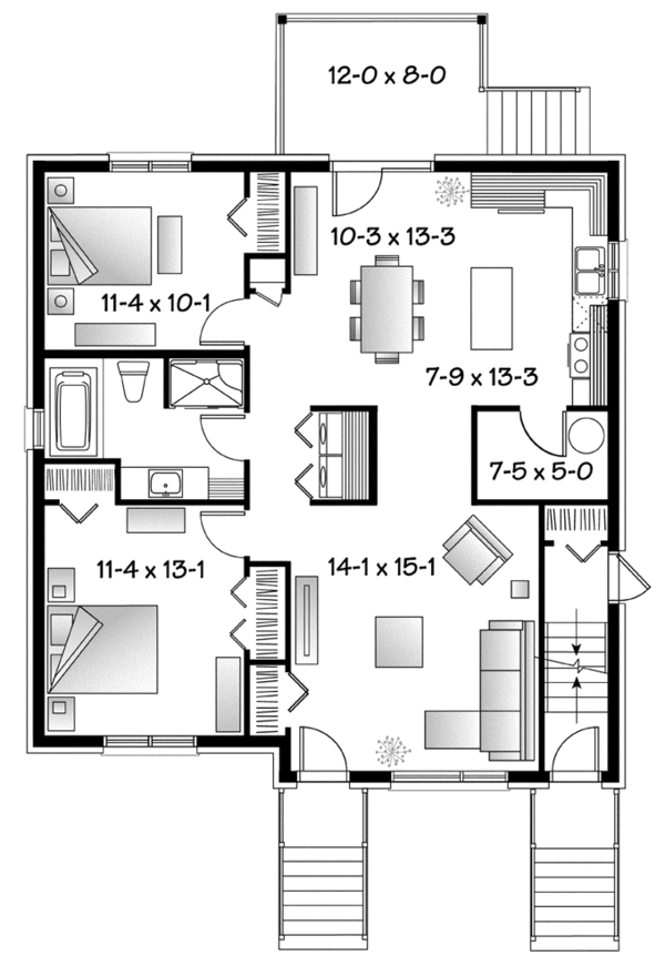 Home Plan - Contemporary Floor Plan - Main Floor Plan #23-2595
