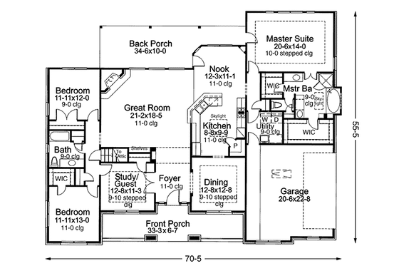 Floor Plan - Main Floor for Country House Plan #120-201 - 3 bed, 2 bath