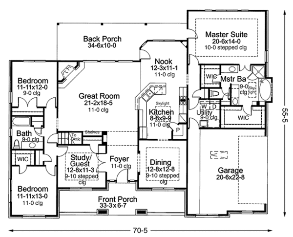 Dream House Plan - Country Floor Plan - Main Floor Plan #120-201