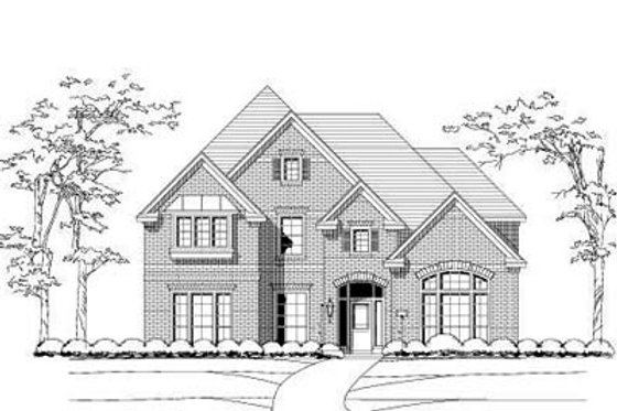 Exterior - Front Elevation for European House Plan #411-105 - 5 bed, 4 bath