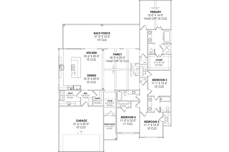 House Plan Design - Floor Plan - Main Floor for Farmhouse House Plan #1096-90 - 4 bed, 3 bath
