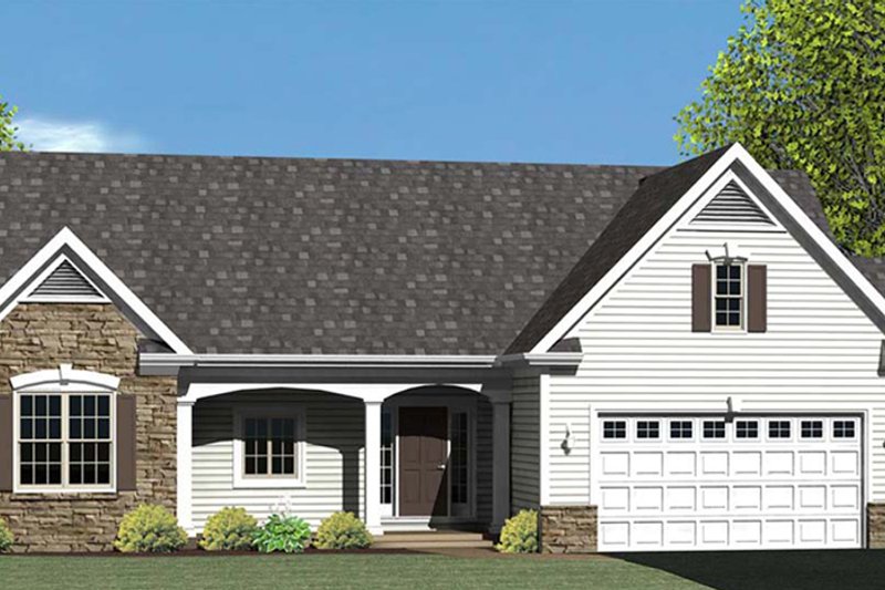Architectural House Design - Ranch Exterior - Front Elevation Plan #1010-70
