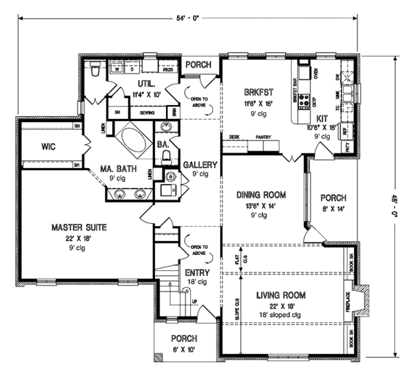 Dream House Plan - Contemporary Floor Plan - Main Floor Plan #45-451
