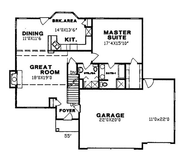 House Plan Design - Contemporary Floor Plan - Main Floor Plan #405-270