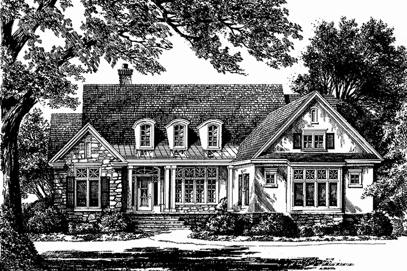 House Blueprint - Country Exterior - Front Elevation Plan #929-648