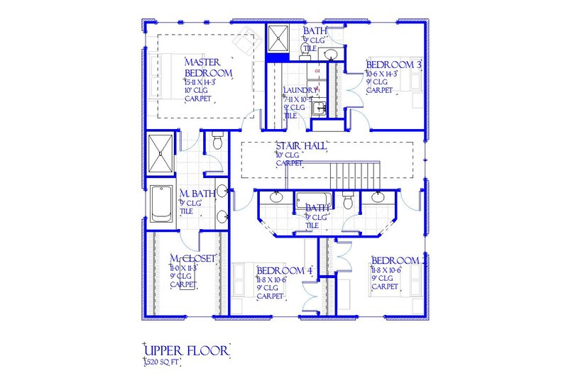 Home Plan - Floor Plan - Upper Floor for Traditional House Plan #901-142 - 4 bed, 3.5 bath