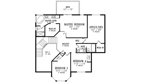 European Floor Plan - Upper Floor Plan #1-749