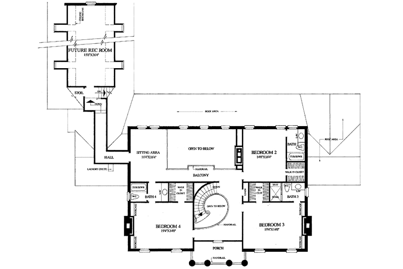 Dream House Plan - Floor Plan - Upper Floor for Classical House Plan #137-311 - 4 bed, 4 bath