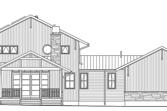 Exterior - Rear Elevation 1 for Barndominium House Plan #1042-18 - 3 bed, 3 bath