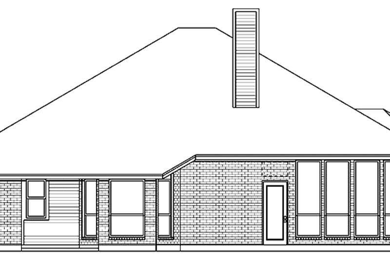 Home Plan - Exterior - Rear Elevation for Mediterranean House Plan #84-769 - 3 bed, 2 bath