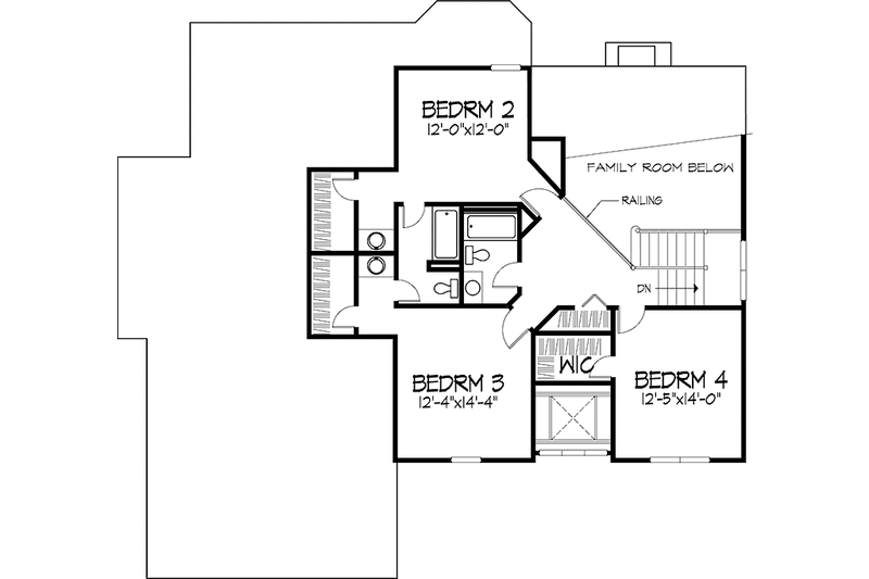 Dream House Plan - Floor Plan - Upper Floor for Prairie House Plan #320-1416 - 4 bed, 3.5 bath