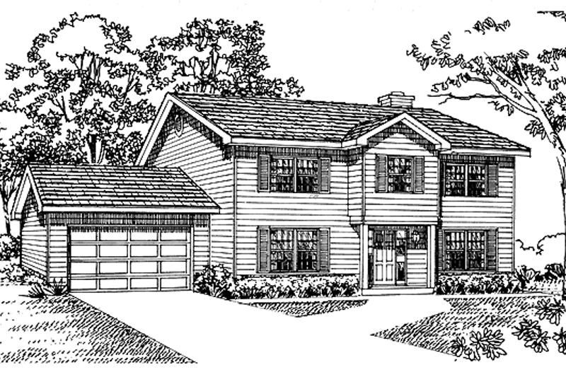 Home Plan - Exterior - Front Elevation 3 for Colonial House Plan #72-1044 - 4 bed, 2.5 bath