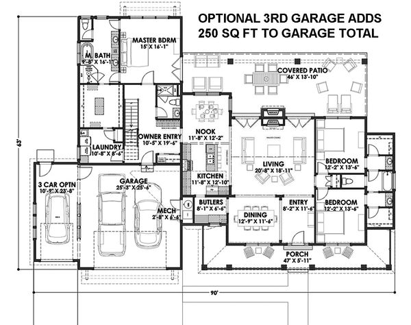 Home Plan - Country Floor Plan - Main Floor Plan #1069-3