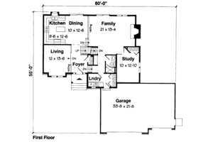 Floor Plan - Main Floor for Traditional House Plan #312-386 - 4 bed, 3 bath