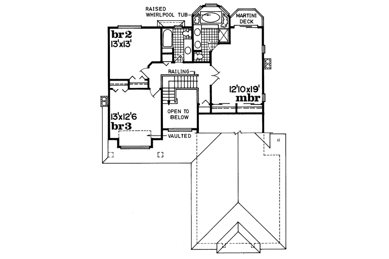 Home Plan - Floor Plan - Upper Floor for Prairie House Plan #47-730 - 3 bed, 2.5 bath