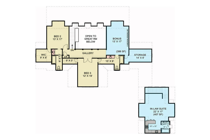 Dream House Plan - Floor Plan - Upper Floor for European House Plan #119-336 - 4 bed, 4.5 bath