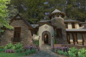 Exterior - Other Elevation 4 for European House Plan #120-182 - 3 bed, 4 bath