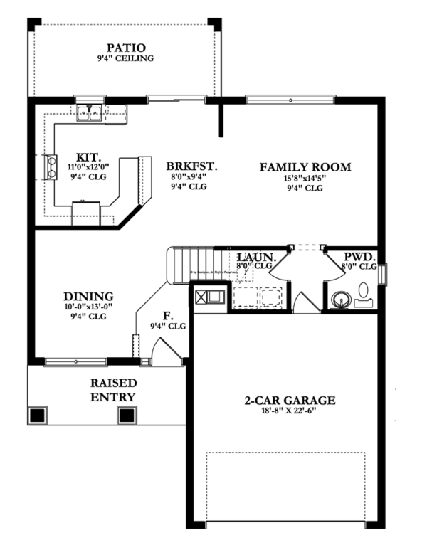 Architectural House Design - Prairie Floor Plan - Main Floor Plan #1058-22