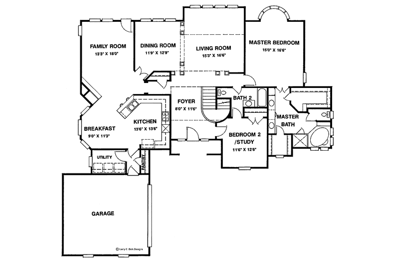Dream House Plan - Floor Plan - Main Floor for Traditional House Plan #952-19 - 4 bed, 3 bath