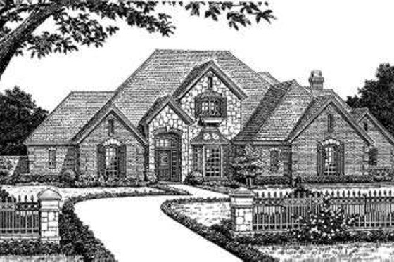 Exterior - Front Elevation for European House Plan #310-227 - 4 bed, 3.5 bath