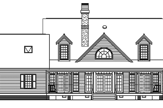 Exterior - Rear Elevation for Country House Plan #929-175 - 4 bed, 3 bath