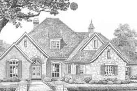 Exterior - Front Elevation for European House Plan #310-390 - 4 bed, 3.5 bath